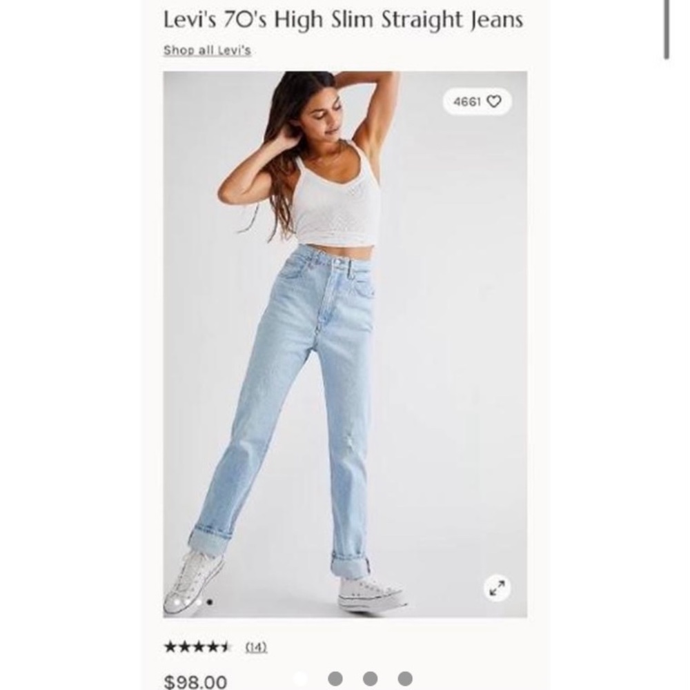 Levi's 70's High Slim Straight light wash Jeans from free people